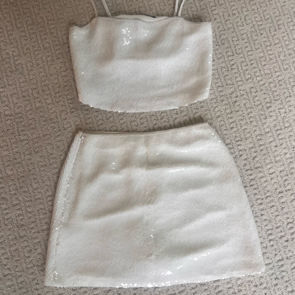 Abercrombie & Fitch White Sequins Set
